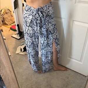 Blue Island Navy and White Paisley Pants